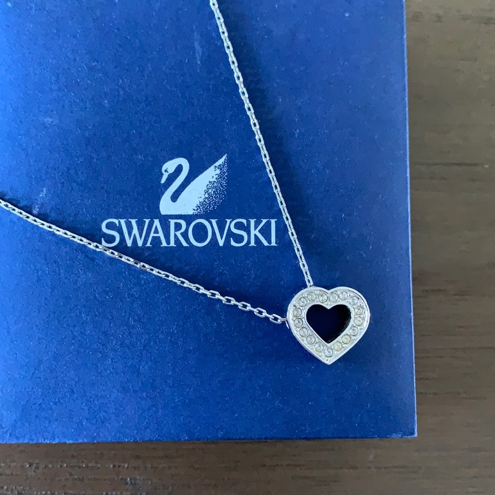 Swarovski Silver Open Heart Necklace